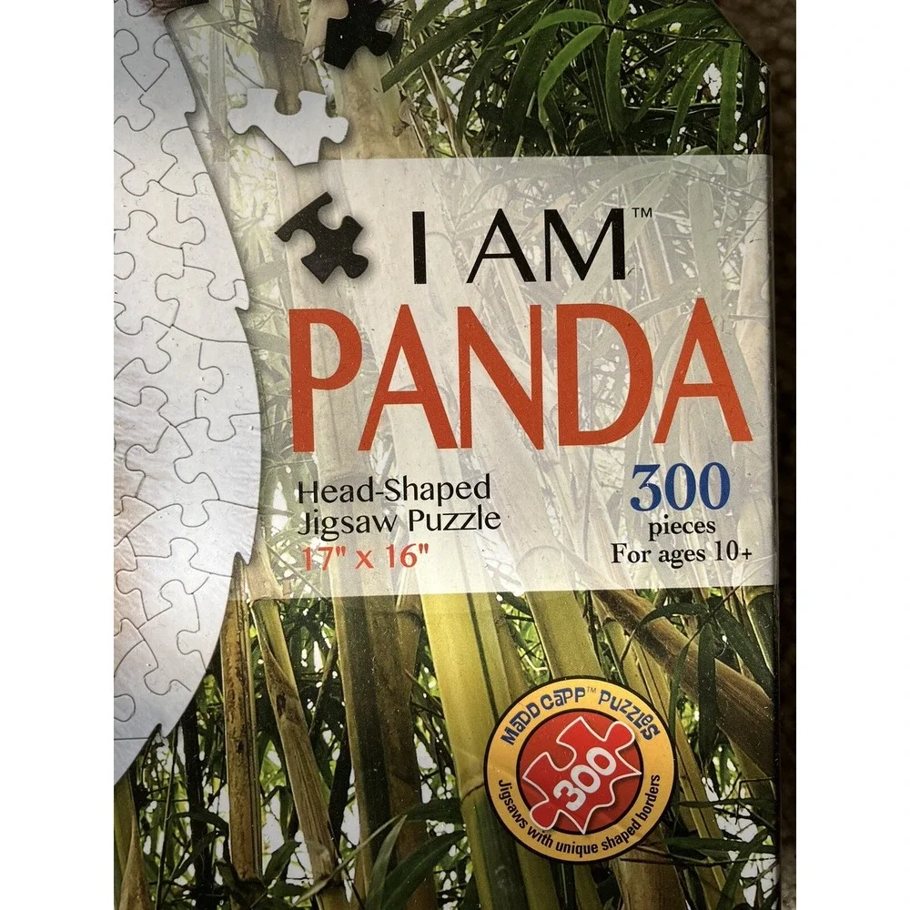 I AM Panda Animal Head-Shaped Jigsaw Puzzle 300 pcs 17